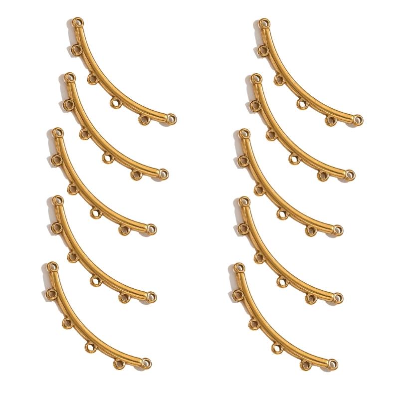10pcs Multi size Stainless Steel Curved Connectors Multihole Necklace and Bracelet Connector Jewelry Making Supplies