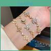 Elegant Gold Tone Zircon Star Shape Bracelet For Women Light Luxury Gift For Her