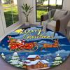 1pc Round Rug Appropriate for Office, Santa Claus Carpet, Versatile Printed Chair Rug, Durable Home Sofa Carpet