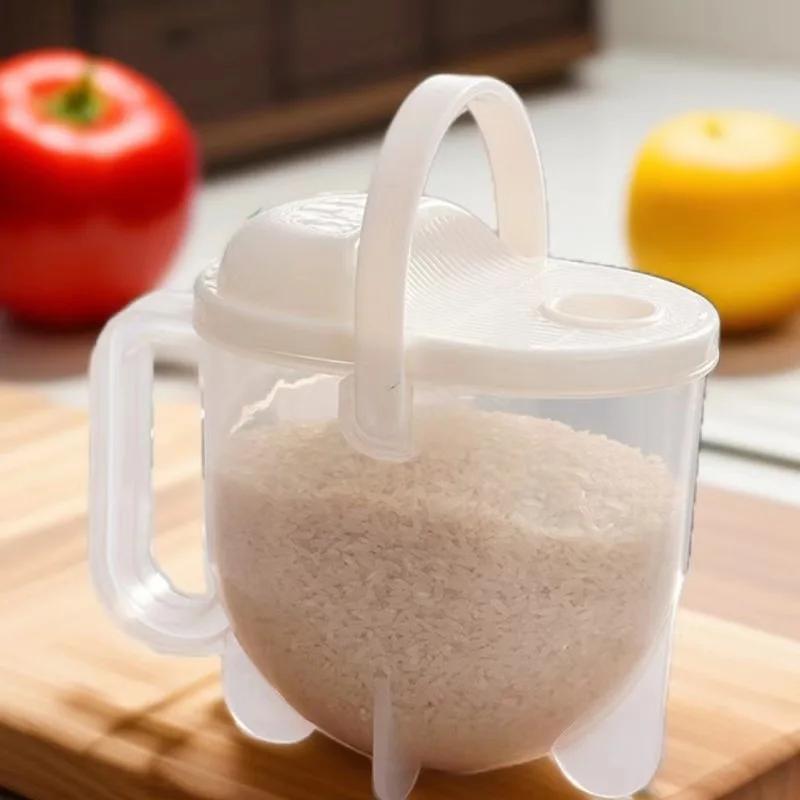 New Creative Home Kitchen Rice Washer Gadget With Handle Lazy Hand Care Sieve Plastic Washing Filter For Vegetable Rice Washing