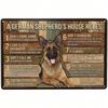German Shepherd Dog House Rules Metal Tin Sign 8x12 Inch Vintage Retro Wall Decor for Kitchen Bar Garage