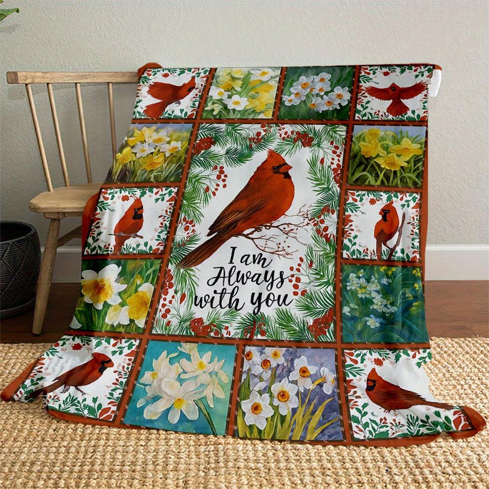 1 Stück Kardinalblumen Decke für Sofa Bett Weich und Leicht Bettwäsche Ideal für Picknicks, Ganzjahres Weihnachten Outdoor Dekor Zubehör-c0803011