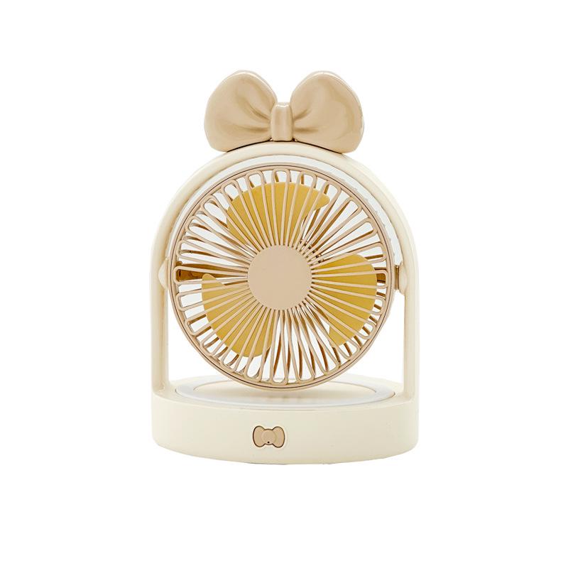 New Portable LED Desktop Fan: Lightweight, Rechargeable, Adjustable Three-Speed with Bow Design
