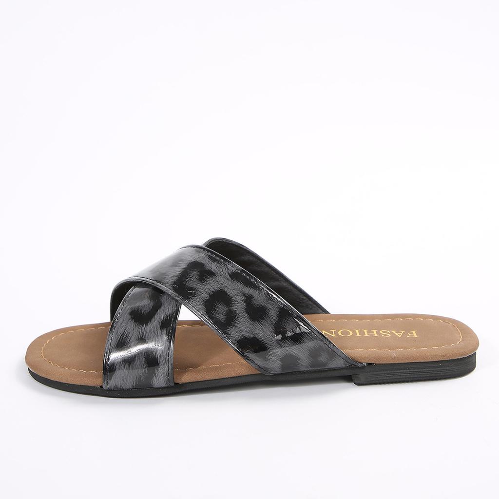 Fashion Summer New Round Head Comfortable Fish Mouth Beach Casual Slippers Fashionable Elegant Lightweight Flat Slippers for Women