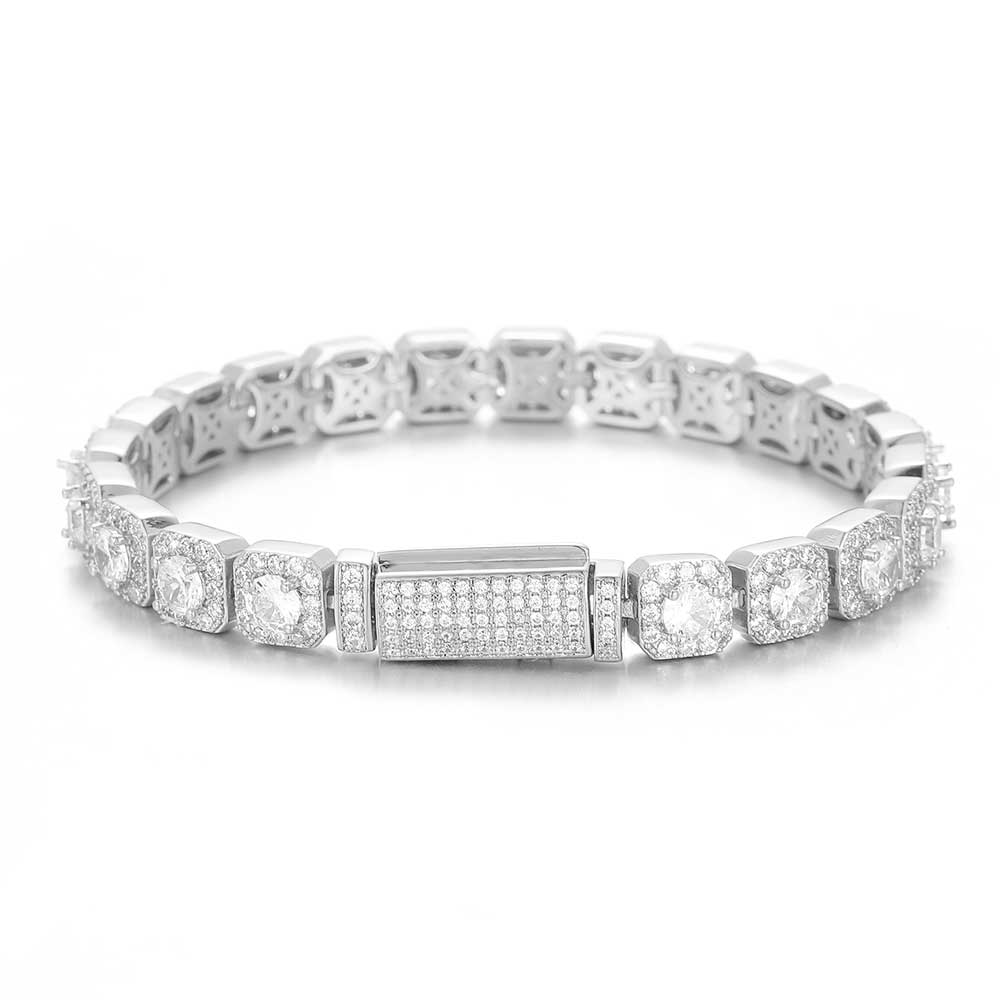 HHIOK Hip Hop Style 5/7mm Iced Tennis Chain 18K Gold Plated 5A Cubic Zirconia Fashion Exquisite Bracelet Gift for Men and Women