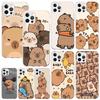 Funny Capybara Cartoon Animal Phone Case For Iphone 17 Air 16 15 Plus 16E 14 Pro Max 13 Mini 12 11 7 8 SE Fundas Soft Back Cover