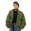 Womens Baseball Collar Quilted Padded Jacket Loose Fit Warm Casual Winter Coat