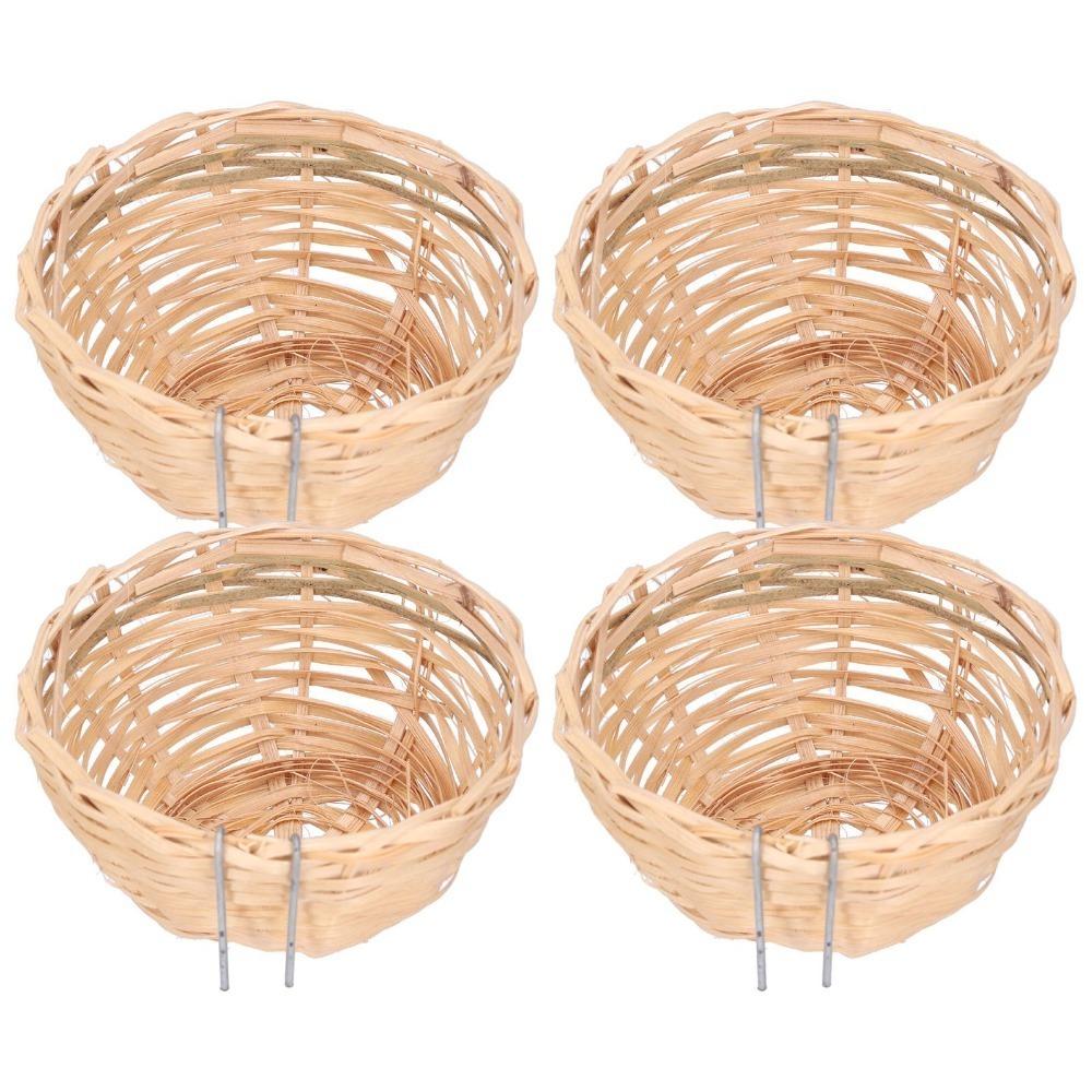 4Pcs Hand Woven Handmade Bird Nest Wood Weaving Bird House Bird House Breeding And Resting 4Pcs