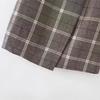 2025 Autumn/Winter Women's Elegant Plaid Button Half Skirt - European & American Style Fashion