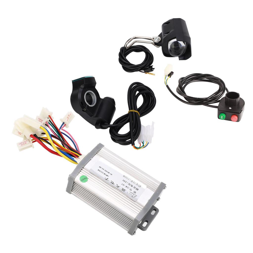 Electric Bicycle Conversion Kit 24V 1000W Brushed Controller Thumb Throttle Switch and Headlamp Kit