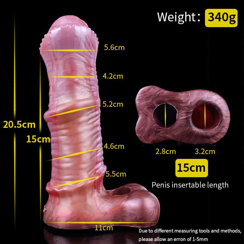 Ny Heste Penis Extender Enlargement Myk Flytende Silikon Cock Sleeve Sexleketøy For Menn Bærbar Dyr Dildo Voksen Sexy
