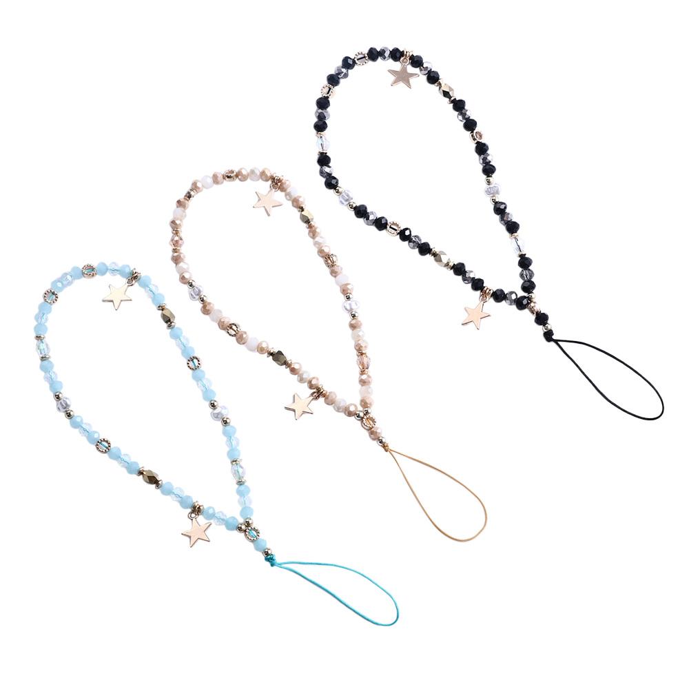 Rope Hanging Rope Charming Five-pointed Star Pendant Beads Chain Mobile Phone Strap Phone Chains