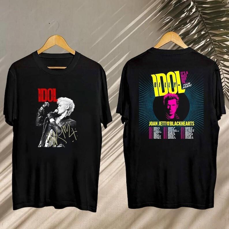 Billy Idol 2025 Concert Billy Idol It039;s Nice Day To Tour Again 2025 T-Shirt Unisex T-Shirt XXL