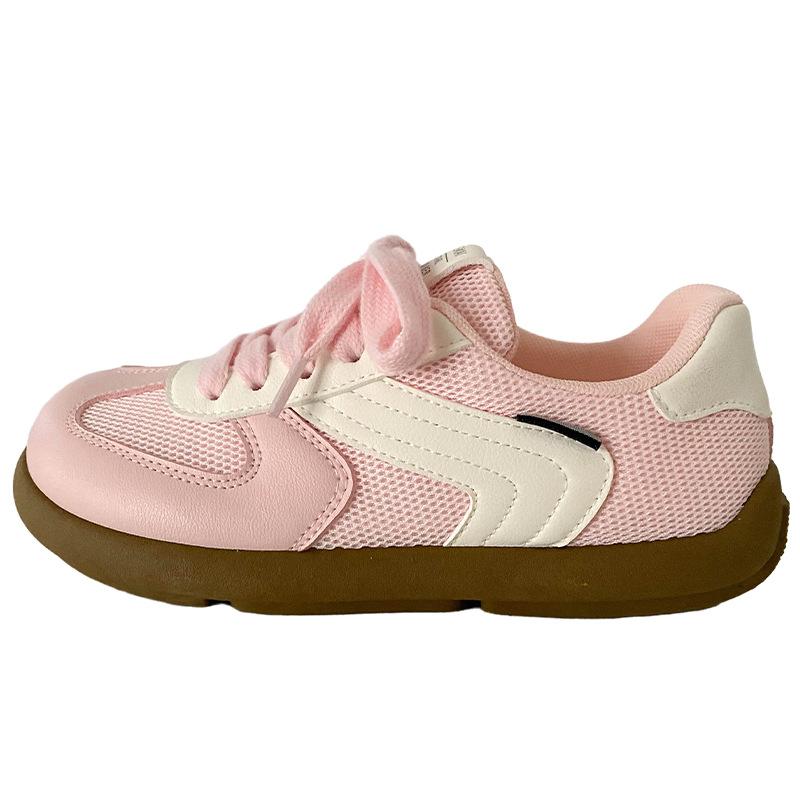 

B1910 латексная стелька/толстая подошва, женская обувь, розовая, весна 2025, новые дышащие белые туфли 35 розовый