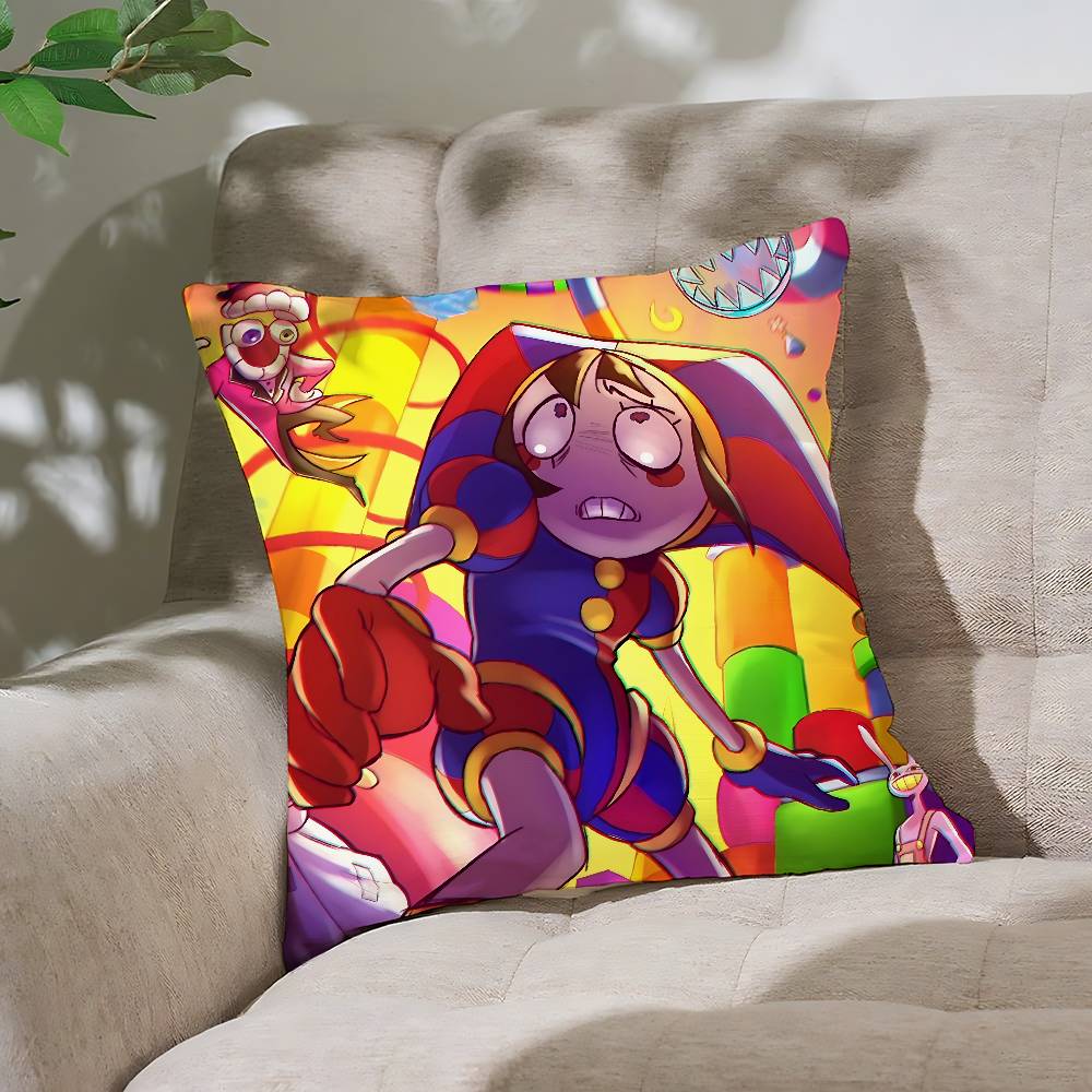 Cartoon The A-Amazing D-DigitalS I-Circus Pillow Case Throw Pillow Cover Nordic Vintage Style Cushion Covers Sofa Couch Seat