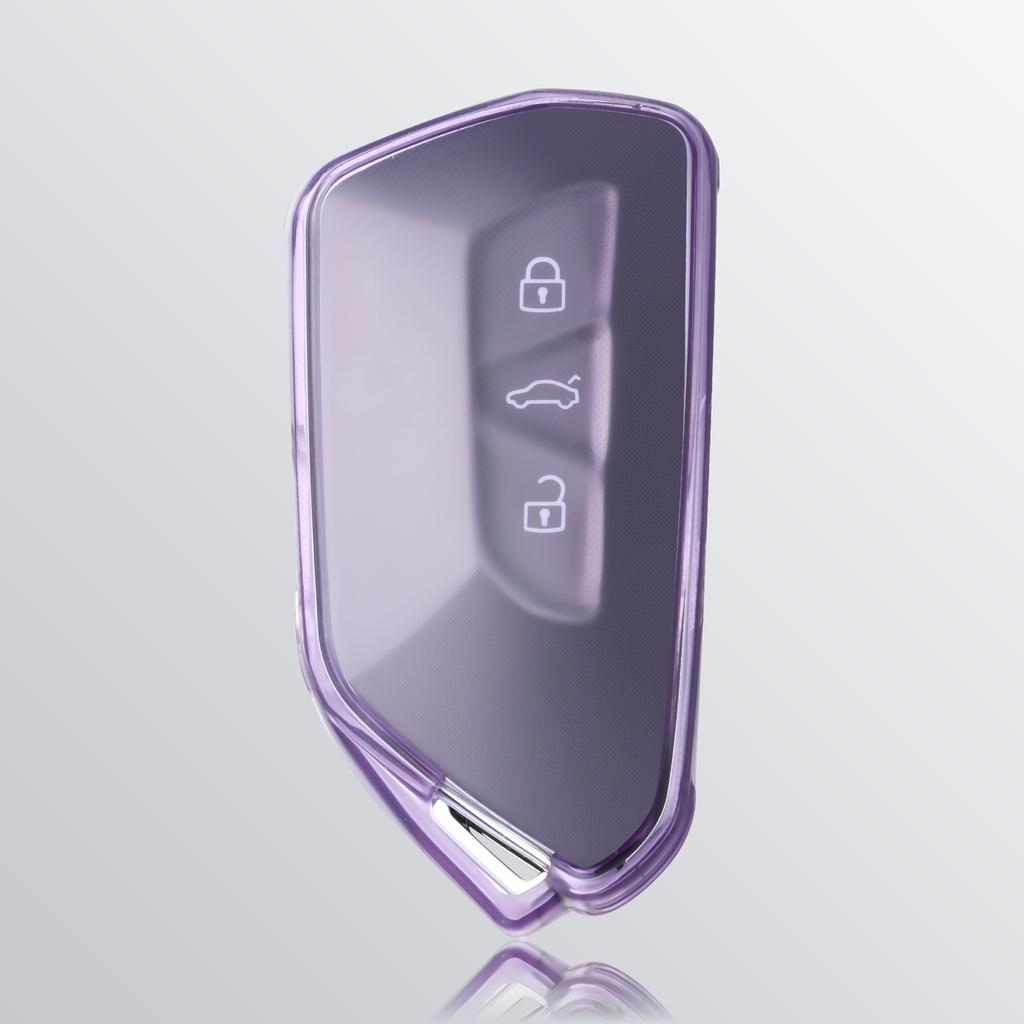 For VW Volkswagen Golf 8  ID.3 ID.4 Skoda Octavia A8 MK4 MK8 2022 2021 GTI R TPU Transparent Car Key Fob Case Cover Accessories