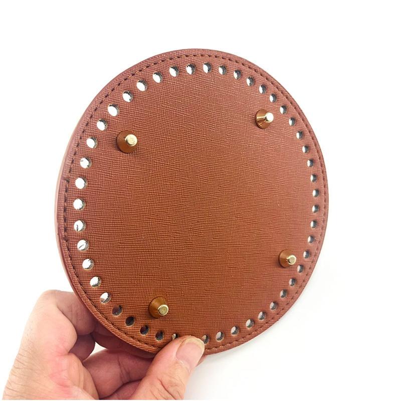 Fondos de Bolsos de Cuero con 48 Agujeros Hecho a Mano Redondo Moldeador de Fondo de Bolso Diá 15cm/5.91'' Accesorios para Bolsos DIY para Bolsos de Punto
