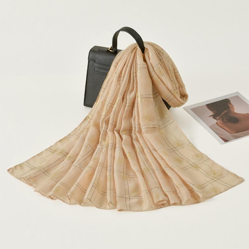 Spring and Autumn bronzing dandelion monochrome scarf women's models go out to travel and take pictures, good-looking fashion atmosphere shawl