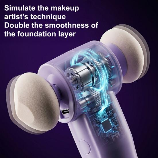 Professional Blush Application Tool Electric Makeup Sponge Applicator, High Frequency Vibration Foundation Puff, Quick Morning Device Precise And