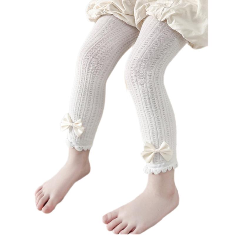 Solid Color Girls Leggings Infants Baby Bottoming Pants 2025 Summer Daughter Child Nine Point Bottoms Kids Tights