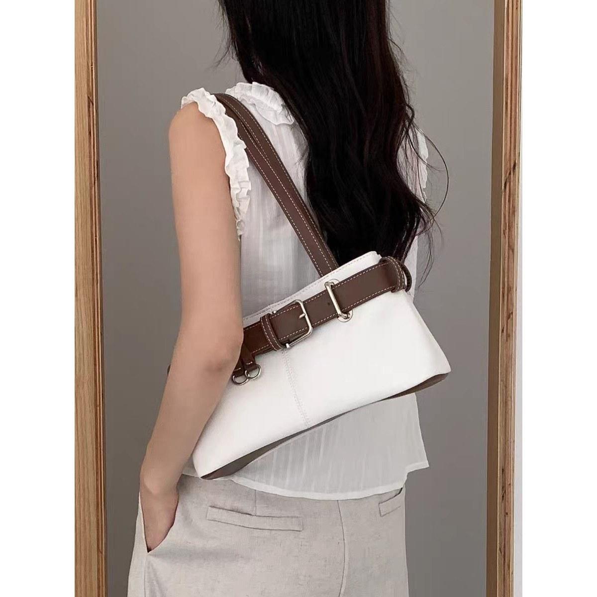 

Trend high-end women s bags summer new niche splicing fashionable versatile commuter large-capacity shoulder bags