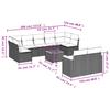10-teiliges Gartensofa-Set mit Kissen Graues Poly-Rattan