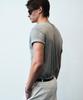 Beulleieo Double Layered Ribbed Henley Neck Short Sleeve T-Shirt [M.Grey]