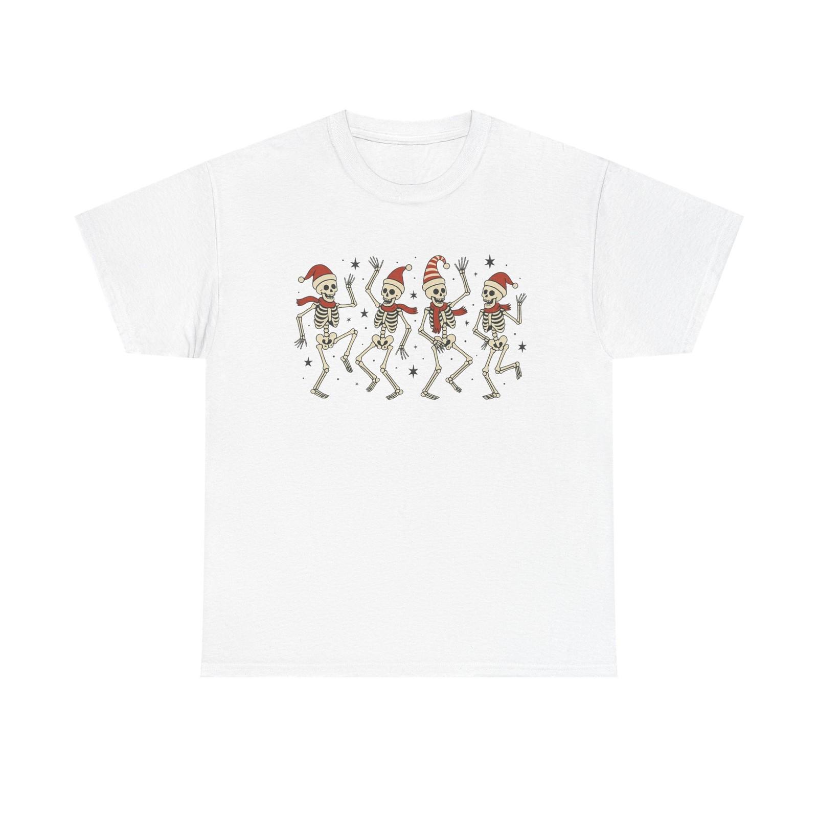 Skeleton Christmas Tee, Unisex Graphic Xmas T-Shirt, Holiday Skull Shirt, S