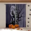 Halloween Decoration Curtains Horror Pumpkin Ghost Print Curtains High Quality Heat Insulation Blackout Curtains 2 Pieces