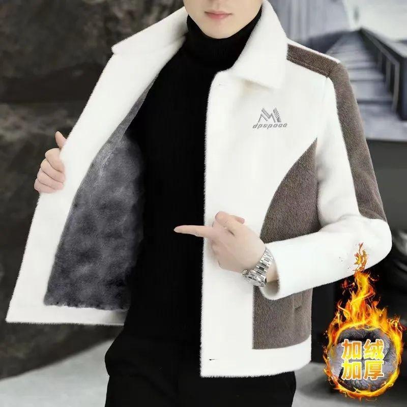 

Men s Lambswool Lined Thick Warm Cardigan Jacket - Autumn Winter 2024 Collection M білий