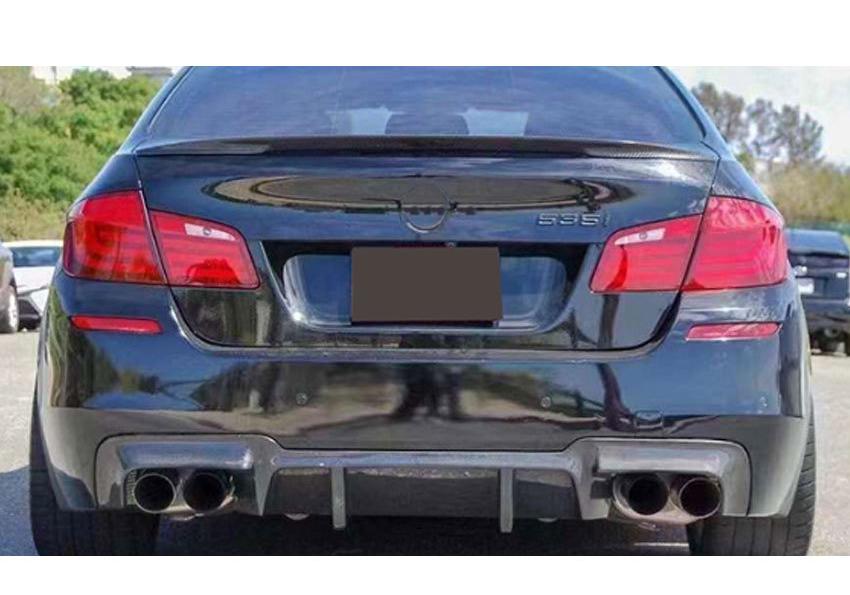 BMW 5 Series F10/F18 V-Style Carbon Fiber Rear Diffuser Kit