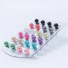 Women's 12 Pair Ear Stud Faux Pearl Round Ball Earrings Set Eardrop Multi-color