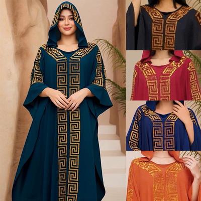 Women's V-neck Chiffon Evening Gown - Middle Eastern & Turkish Style