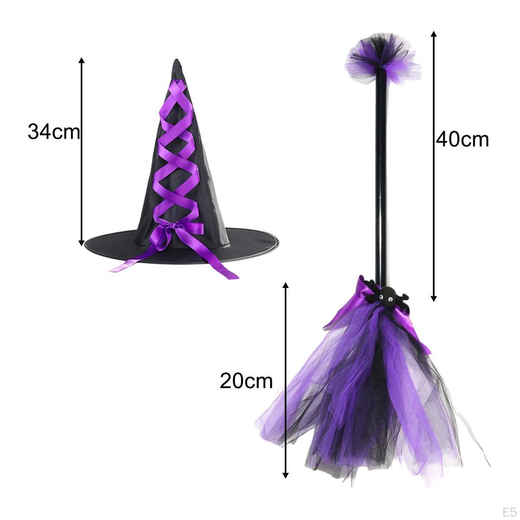 Halloween Broom Hat Pointed Children Kids Decor Nbesen Broomstick for Masquerade