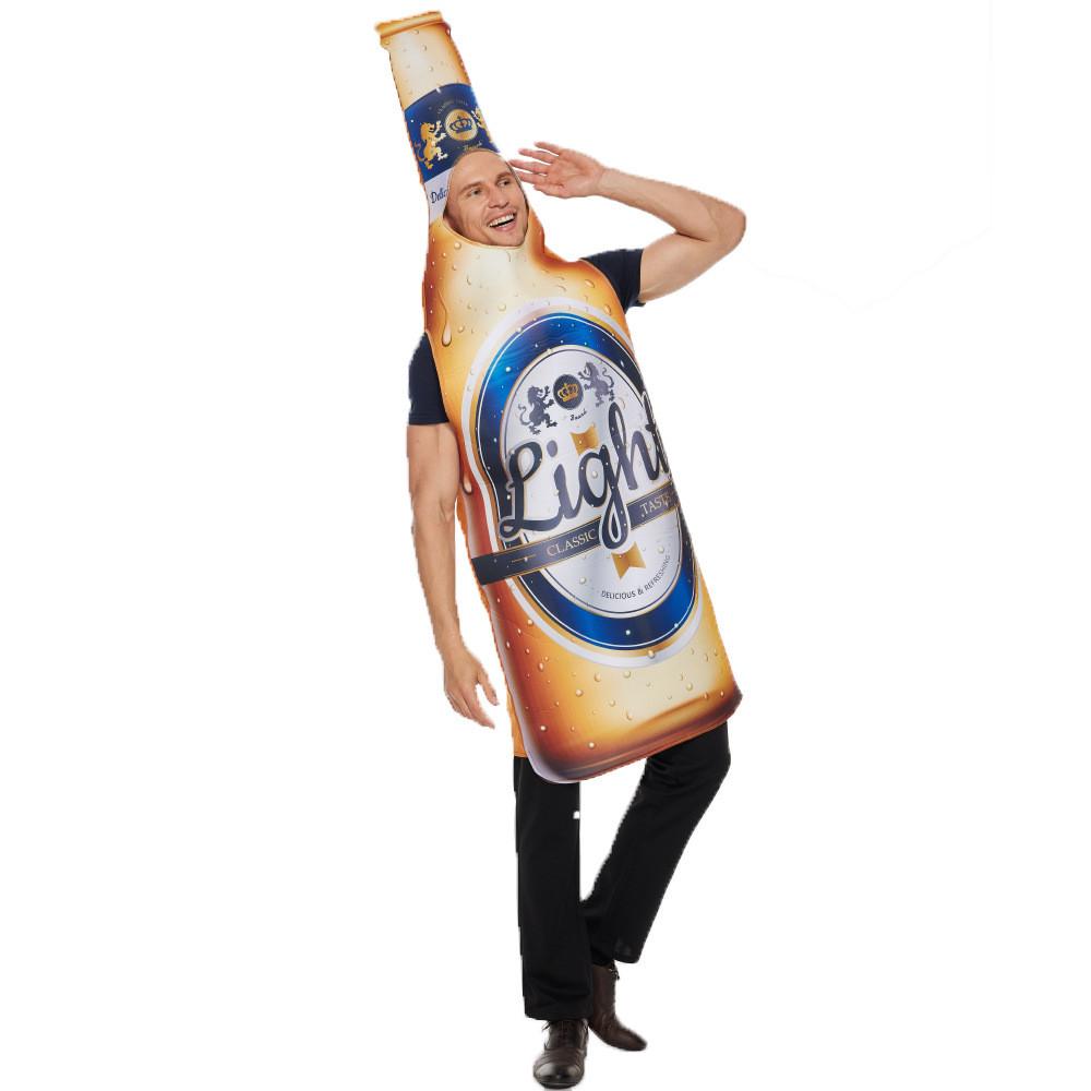 Halloween Beer Bottle Costume With Printed Pattern For Cosplay And Party Celebrations