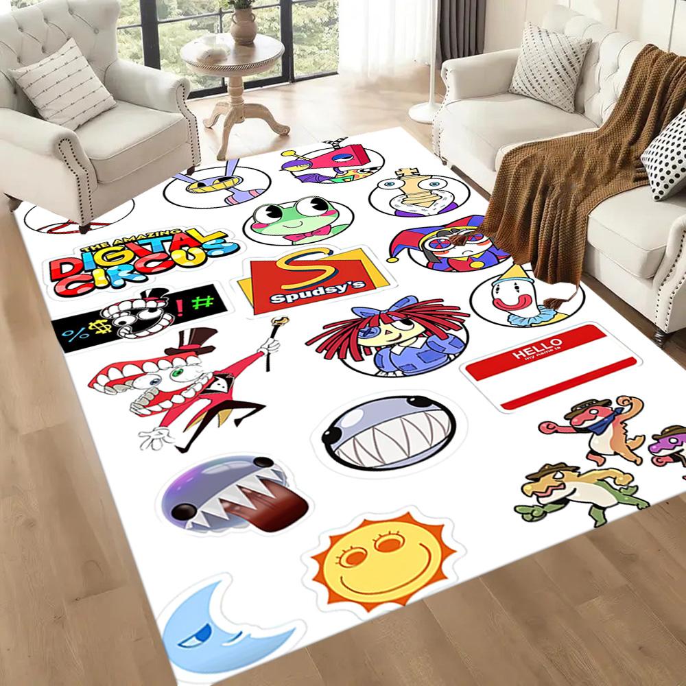 Digital Circus Floor Mat Design For Dormitory Hallway Game Room Playrooms Antislip Carpet Decorate Offices Gift For Festivals