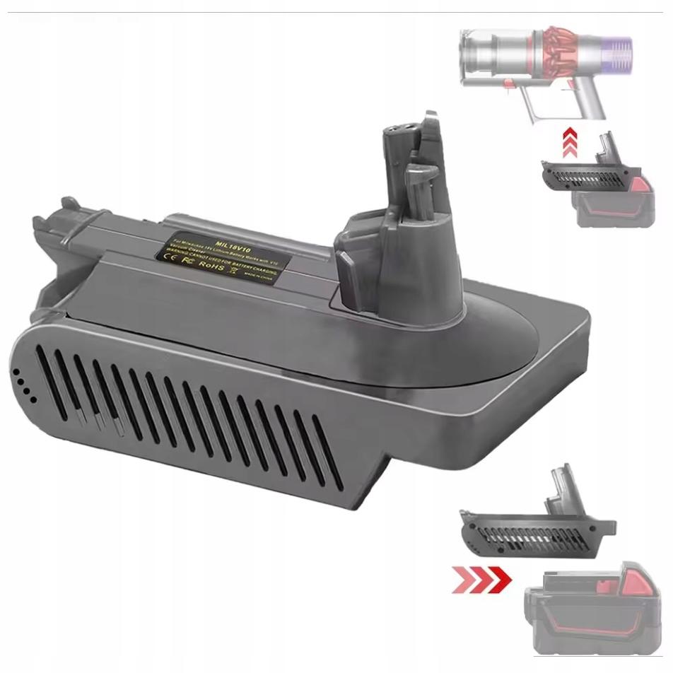 

Rosfix Adapter do Akumulatora Milwaukee 18V do Dyson V10 – Kompatybilność z Modelami V10 | Tworzywo ABS | Łatwe Użycie