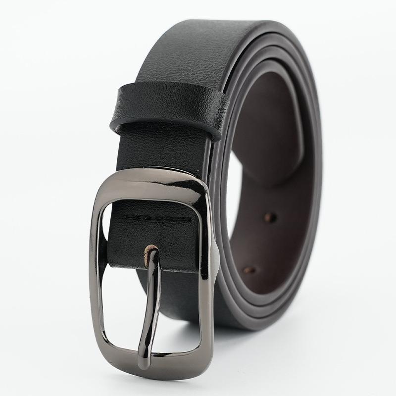 Women's Suit Formal Skirt Belt Cowhide Retro Belt Pin Buckle Eyelet Belt