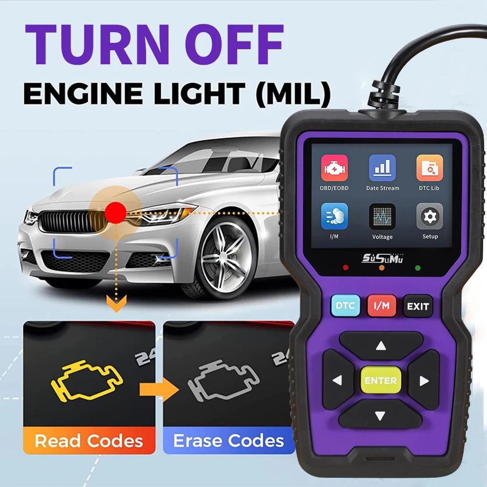 Car OBD2 Scanner Classic Enhanced Mode 6 Engine Fault Code Reader OBDII CAN Diagnostic Scan Tool One-Click Smog Check DTC Lookup