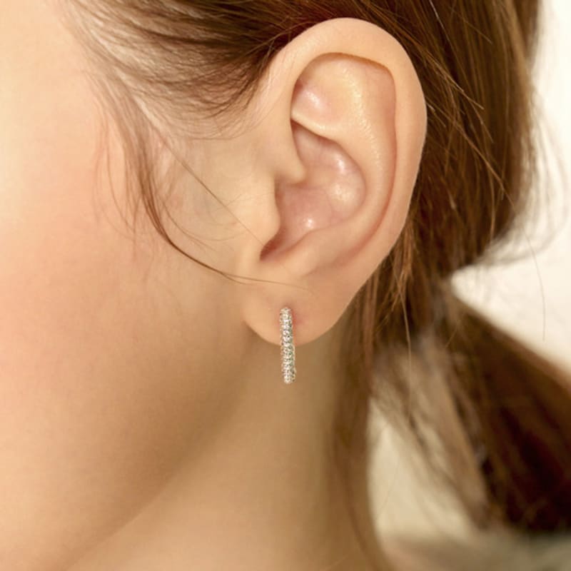 GEIGER Jewelry Cubic Square One-Touch Silver Earrings GISVEE110