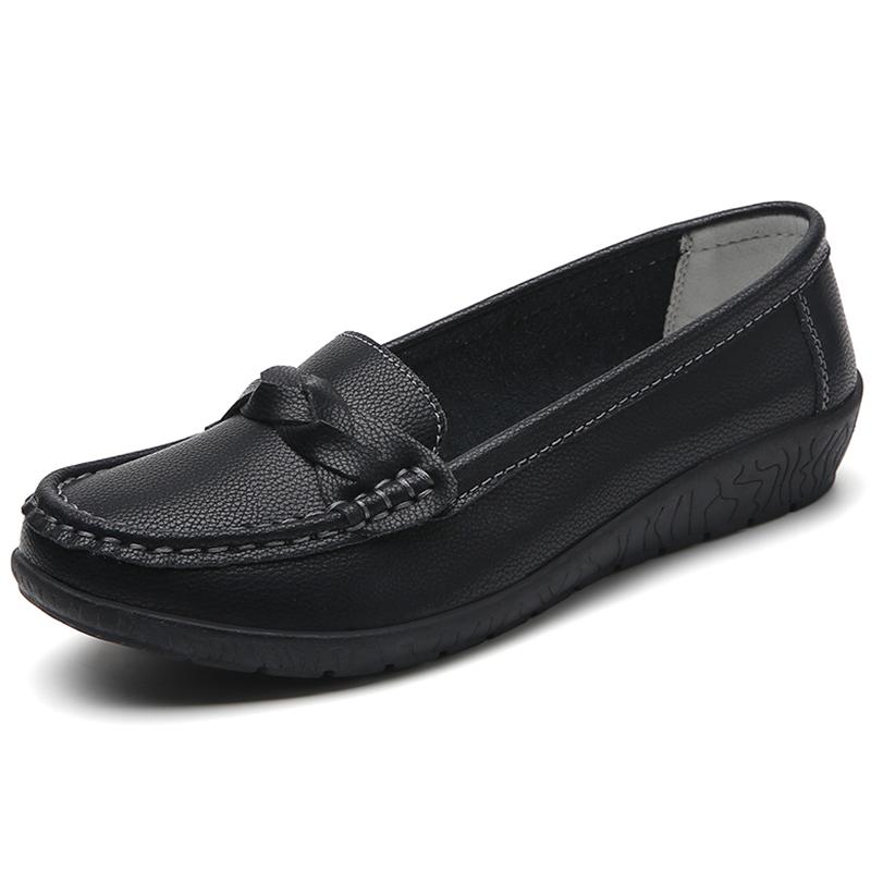 Damenschuhe Slipper Flache Schuhe mit Weichleder Loafer Damen Neue Flats Freizeitschuhe Damen Schuhe Weiß Mujer