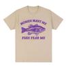 Funny Fish Diagram Meme Graphic T Shirt Men Women Retro High Quality Fashion T-shirts Tops Casual 100% Cotton Oversized T-shirt