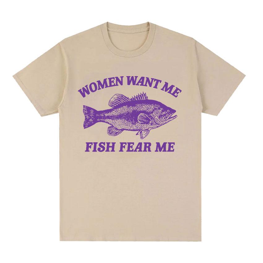 Funny Fish Diagram Meme Graphic T Shirt Men Women Retro High Quality Fashion T-shirts Tops Casual 100% Cotton Oversized T-shirt