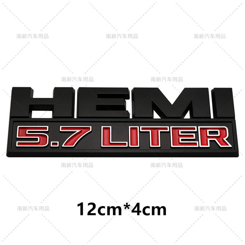 1Pc Metal Hemi 5.7 Liter Logo Badge Emblem Rear Trunk Decal Car Stickers For Charger Dart Durango Caliber Journey Accessories