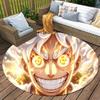 1Pc Warrior'S Roar Flannel Round Rug Soft Non Slip Circular Office Carpet Floor Mat Bedroom Living Room Xmas Gift S1862
