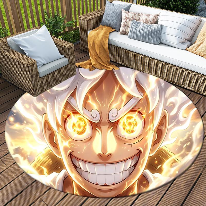 1Pc Warrior'S Roar Flannel Round Rug Soft Non Slip Circular Office Carpet Floor Mat Bedroom Living Room Xmas Gift S1862