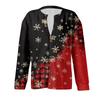Women's Fashion Christmas Printed Long Sleeve Knitted Cardigan Button Down Jacket