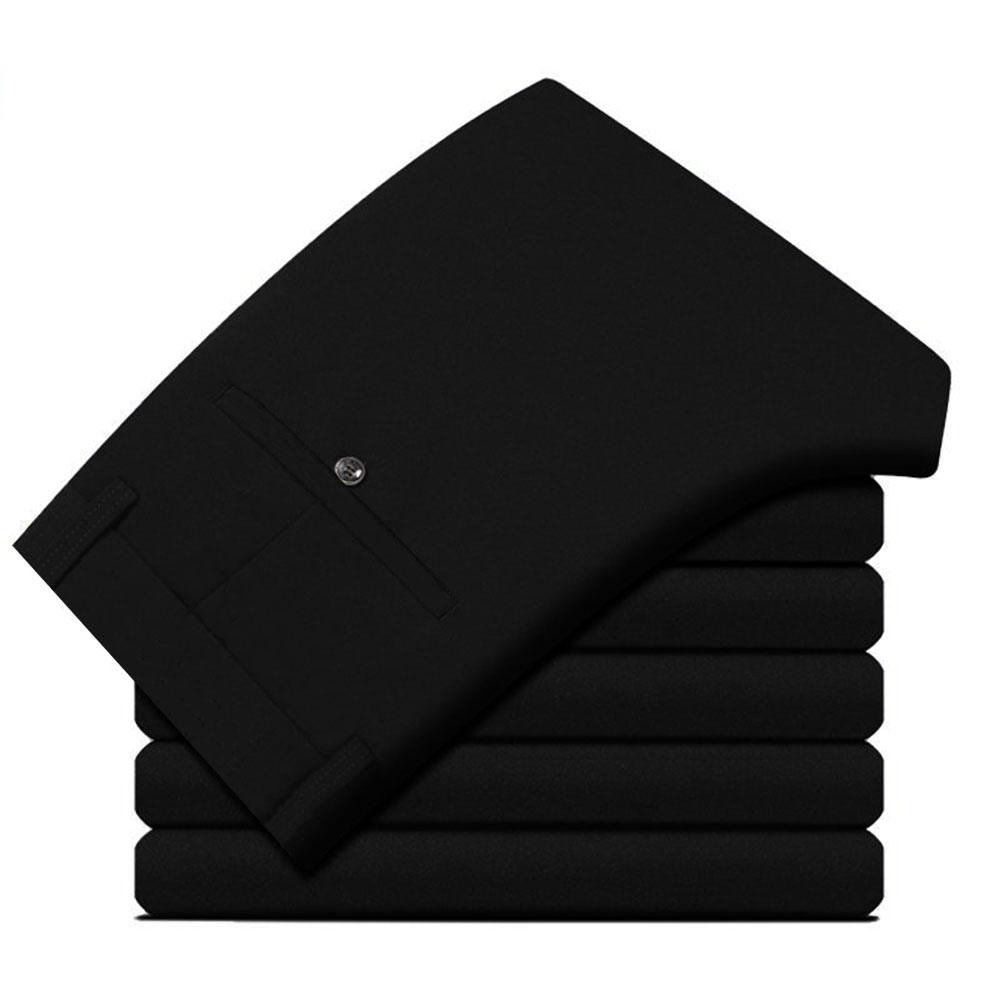 

Мужские брюки для делового костюма, летние, осенние, повседневные, длинные брюки, мужские эластичные, прямые, строгие, дышащие, легкие 40 чёрный