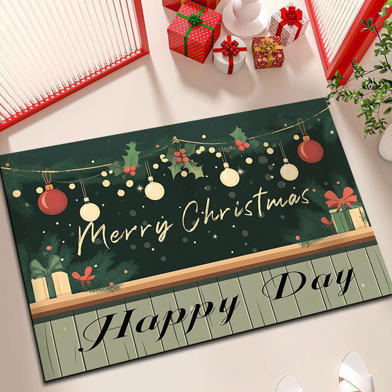 Christmas Atmosphere Diatom Mud Entry Door Floor Mat Porch Absorbent Quick Drying Non-slip Door Dirt Mat Household
