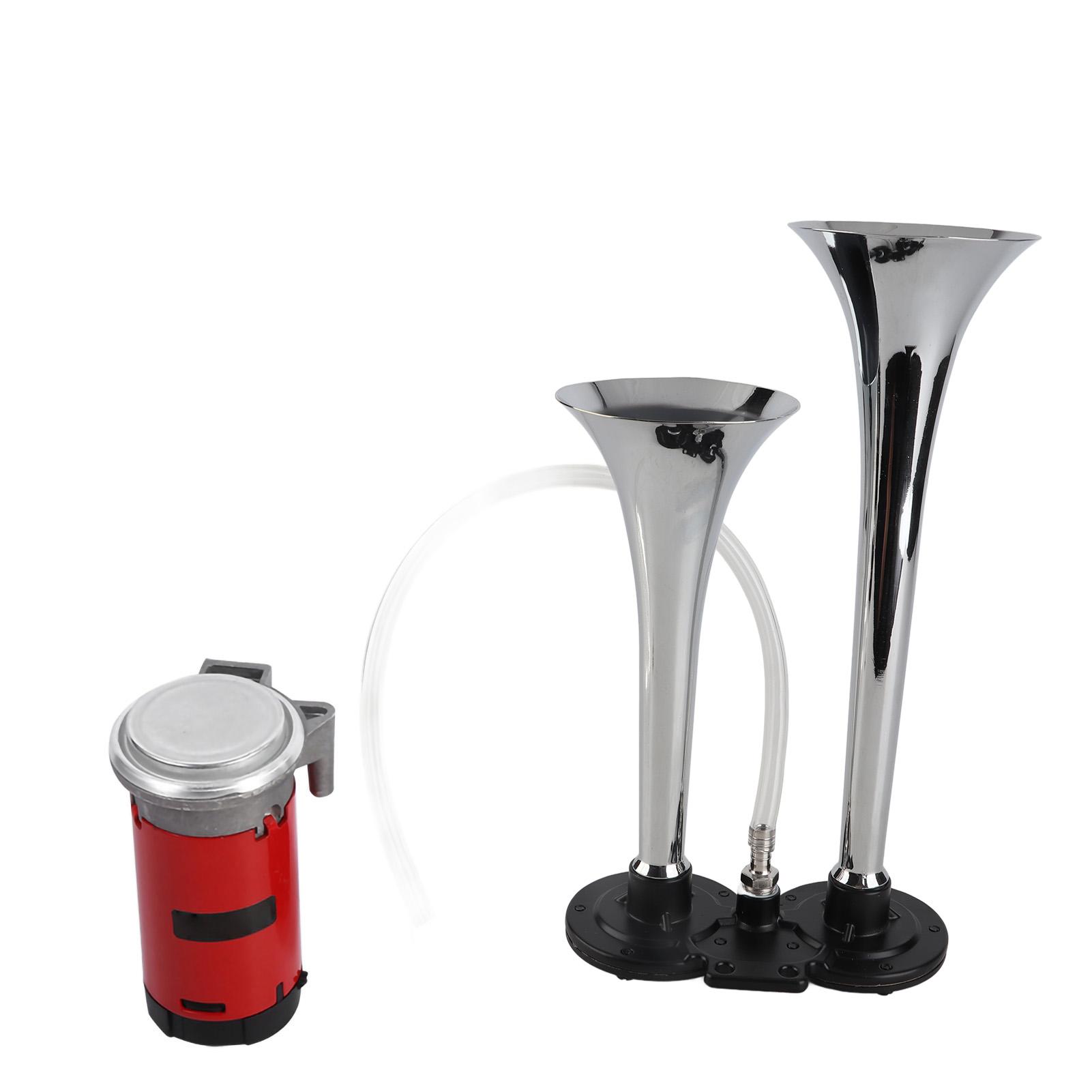

12v 150db Super Loud Dual Trumpet Air Horn Compressor Car Boat Truck Lorry чёрный
